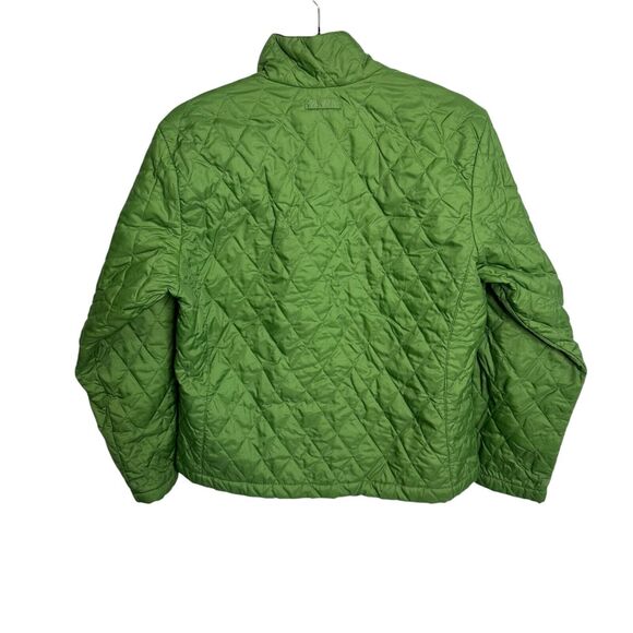 Lands End M Green Quilted Mockneck Jacket Lightweight Fall Thermolite Barn Chore - Picture 2 of 10